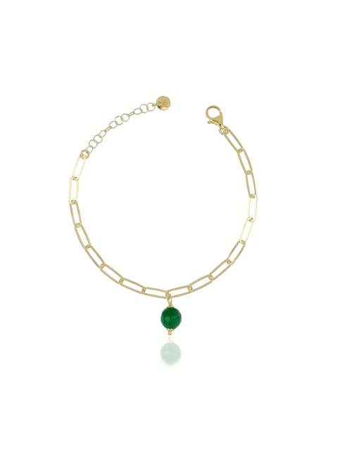 PSB0913 SILVER BRACELET (GREEN AGATE)